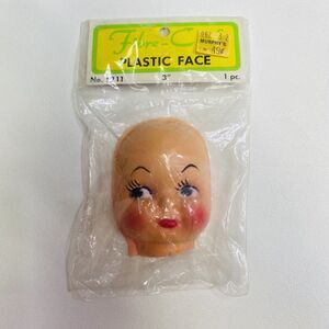 Vintage Fibre-Crafts Baby Doll Head Face Kitschy NOS creepy Dollmaker Arts Craft